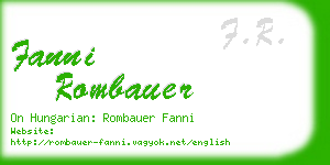 fanni rombauer business card